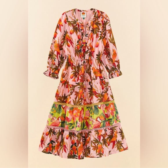 Farm Rio Mixed Mango Trees Midi Dress - Picture 10 of 13